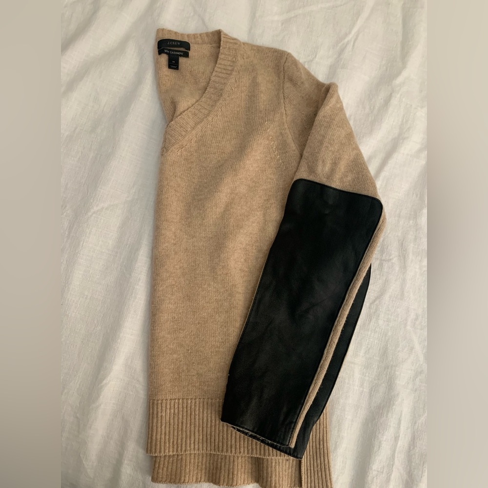 J Crew Sweater with Leather Elbows